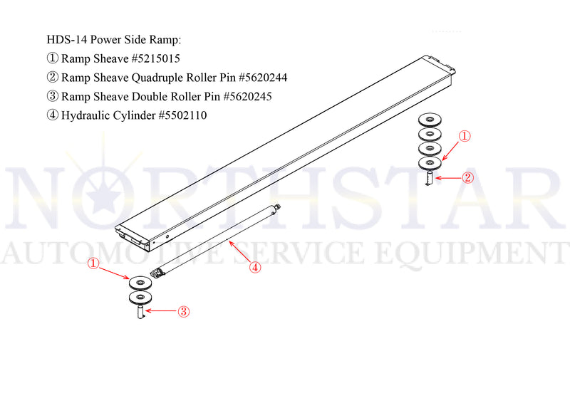 Ramp Sheave and Ramp Sheave Pin for Bendpak 4-Post Lift HDS-14 or HDSO-14 - 5215015 $ 5600260  FREE SHIPPING