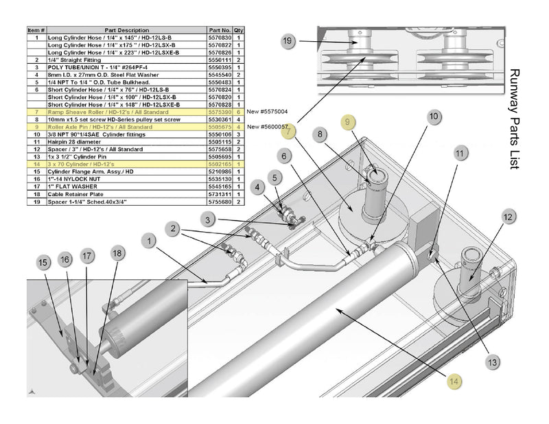 Ramp Sheave  for Bendpak 4-Post Lift HD- 12S,  HD-12LS, HD-12LSX  5575004  (Old